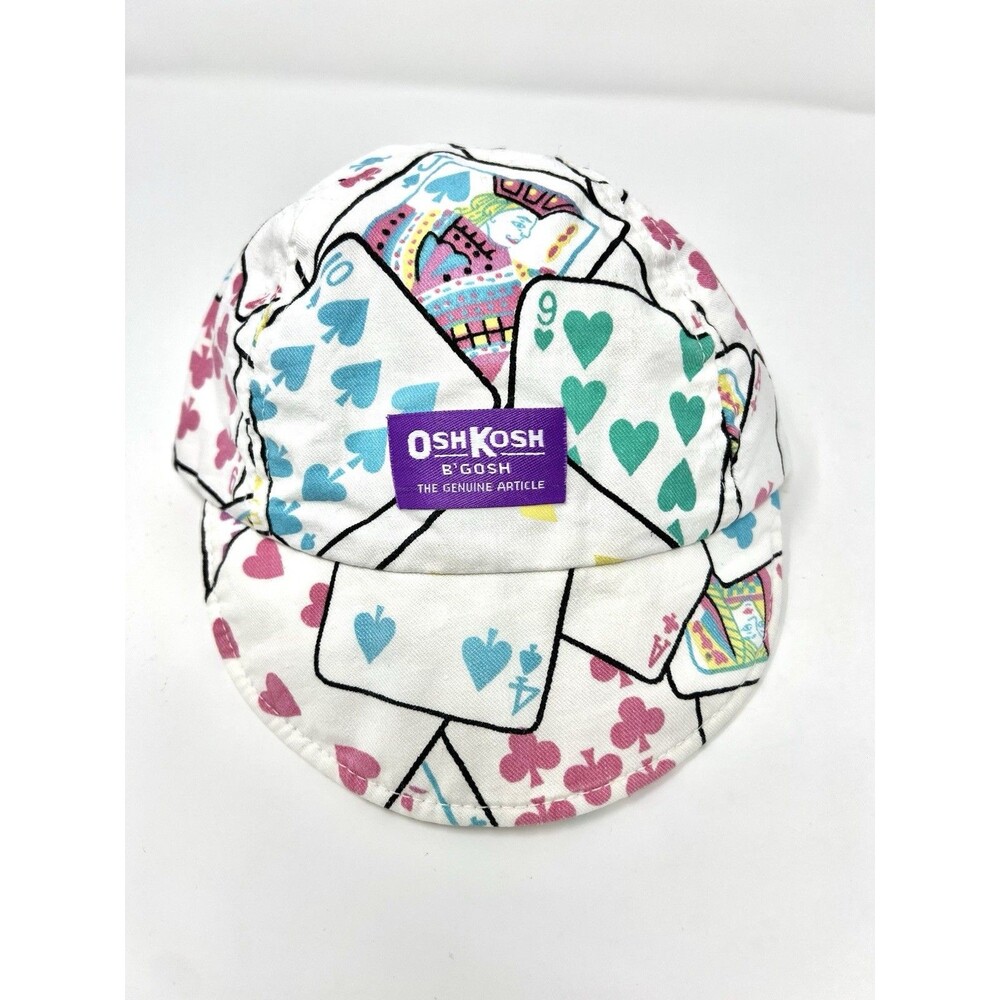 OshKosh B'Gosh RARE Toddler Hat Colorful Pastel Playing Card Vintage Cap USA